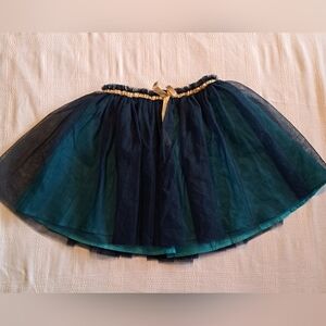 Mini Boden girls size 11-12 years navy tulle with teal lining skirt EUC